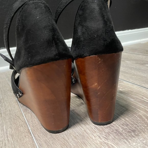 TORRIF Black Knot Bow Wood Womens Platforms - Picture 9 of 11